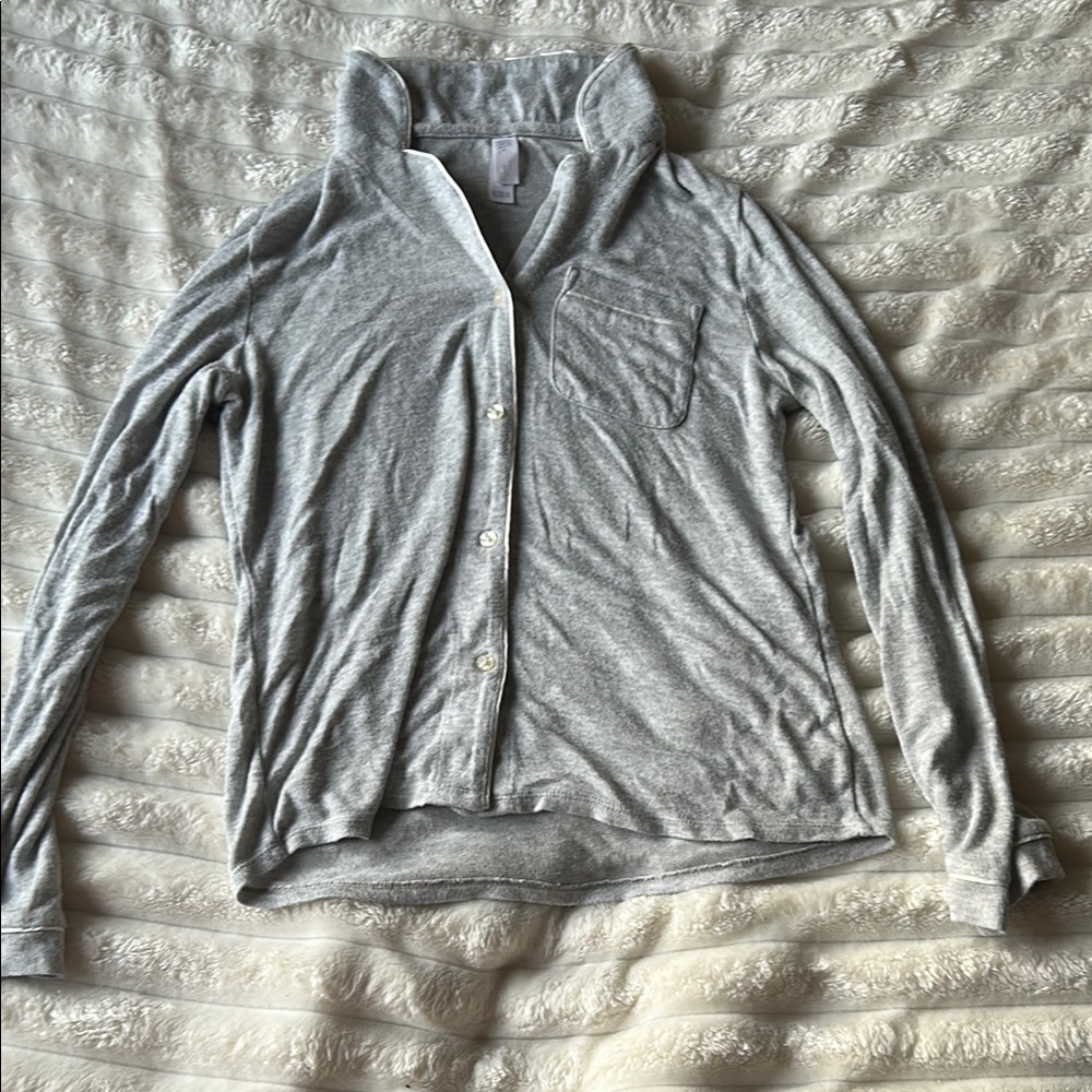 Gray Button-Up PJ top